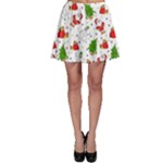 Christmas Pattern, Pattern, Christmas, Trees, Santa Skater Skirt