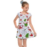 Christmas Pattern, Pattern, Christmas, Trees, Santa Kids  Cap Sleeve Dress