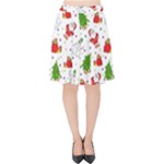 Christmas Pattern, Pattern, Christmas, Trees, Santa Velvet High Waist Skirt