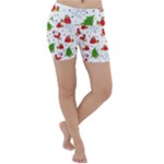 Christmas Pattern, Pattern, Christmas, Trees, Santa Lightweight Velour Yoga Shorts