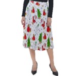 Christmas Pattern, Pattern, Christmas, Trees, Santa Classic Velour Midi Skirt 