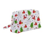 Christmas Pattern, Pattern, Christmas, Trees, Santa Wristlet Pouch Bag (Medium)