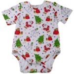 Christmas Pattern, Pattern, Christmas, Trees, Santa Baby Short Sleeve Bodysuit