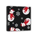 Christmas Texture, Retro Background With Snowmen Mini Canvas 4  x 4  (Stretched)