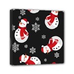 Christmas Texture, Retro Background With Snowmen Mini Canvas 6  x 6  (Stretched)