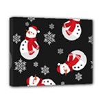 Christmas Texture, Retro Background With Snowmen Canvas 10  x 8  (Stretched)