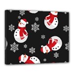 Christmas Texture, Retro Background With Snowmen Canvas 20  x 16  (Stretched)