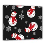 Christmas Texture, Retro Background With Snowmen Canvas 24  x 20  (Stretched)