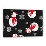 Christmas Texture, Retro Background With Snowmen Canvas 18  x 12  (Stretched)