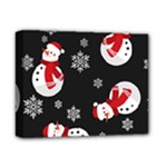 Christmas Texture, Retro Background With Snowmen Deluxe Canvas 14  x 11  (Stretched)