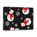 Christmas Texture, Retro Background With Snowmen Deluxe Canvas 16  x 12  (Stretched) 