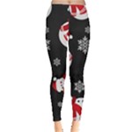 Christmas Texture, Retro Background With Snowmen Everyday Leggings 