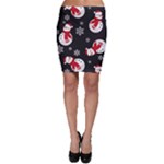 Christmas Texture, Retro Background With Snowmen Bodycon Skirt