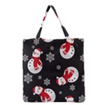 Christmas Texture, Retro Background With Snowmen Grocery Tote Bag