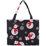 Christmas Texture, Retro Background With Snowmen Mini Tote Bag