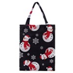 Christmas Texture, Retro Background With Snowmen Classic Tote Bag