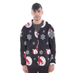 Christmas Texture, Retro Background With Snowmen Men s Hooded Windbreaker