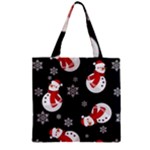 Christmas Texture, Retro Background With Snowmen Zipper Grocery Tote Bag