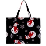 Christmas Texture, Retro Background With Snowmen Zipper Mini Tote Bag