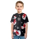 Christmas Texture, Retro Background With Snowmen Kids  Sport Mesh T-Shirt