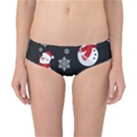 Christmas Texture, Retro Background With Snowmen Classic Bikini Bottoms