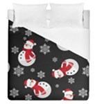 Christmas Texture, Retro Background With Snowmen Duvet Cover (Queen Size)