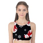 Christmas Texture, Retro Background With Snowmen Tank Bikini Top