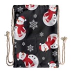 Christmas Texture, Retro Background With Snowmen Drawstring Bag (Large)