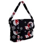 Christmas Texture, Retro Background With Snowmen Buckle Messenger Bag