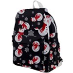 Christmas Texture, Retro Background With Snowmen Top Flap Backpack