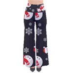 Christmas Texture, Retro Background With Snowmen So Vintage Palazzo Pants