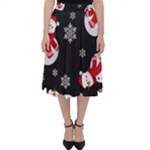 Christmas Texture, Retro Background With Snowmen Classic Midi Skirt