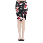 Christmas Texture, Retro Background With Snowmen Midi Wrap Pencil Skirt