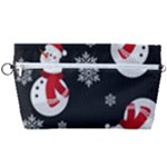 Christmas Texture, Retro Background With Snowmen Handbag Organizer