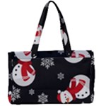 Christmas Texture, Retro Background With Snowmen Canvas Work Bag