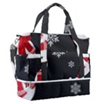 Christmas Texture, Retro Background With Snowmen Sports Shoulder Bag with Shoes Compartment