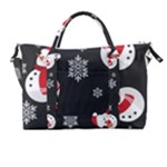 Christmas Texture, Retro Background With Snowmen Carry-on Travel Shoulder Bag