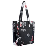 Christmas Texture, Retro Background With Snowmen Everyday Shoulder Bag with Pouch Bag