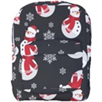 Christmas Texture, Retro Background With Snowmen Full Print Backpack