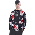 Christmas Texture, Retro Background With Snowmen Men s Pullover Hoodie