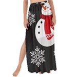 Christmas Texture, Retro Background With Snowmen Maxi Chiffon Tie-Up Sarong