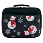 Christmas Texture, Retro Background With Snowmen Lunch Bag