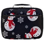 Christmas Texture, Retro Background With Snowmen Full Print Lunch Bag