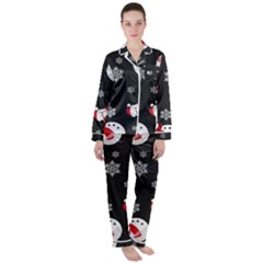 Women s Long Sleeve Satin Pajamas Set	 