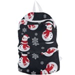 Christmas Texture, Retro Background With Snowmen Foldable Lightweight Backpack