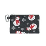 Christmas Texture, Retro Background With Snowmen Canvas Cosmetic Bag (Small)