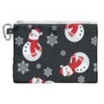 Christmas Texture, Retro Background With Snowmen Canvas Cosmetic Bag (XL)