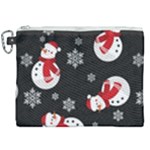 Christmas Texture, Retro Background With Snowmen Canvas Cosmetic Bag (XXL)