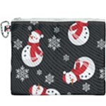 Christmas Texture, Retro Background With Snowmen Canvas Cosmetic Bag (XXXL)