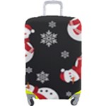 Christmas Texture, Retro Background With Snowmen Luggage Cover (Large)